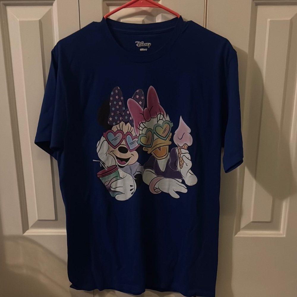 Disney Blue Tee with Heart Glasses Characters